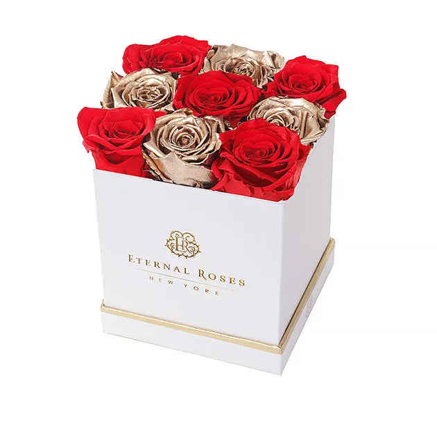Large 9 Preserved Roses in Square Gift Box
