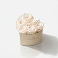 Beige & White Preserved Roses in Suede Heart Gift Box