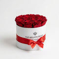 14-15 Red Preserved Roses in White Gift Box