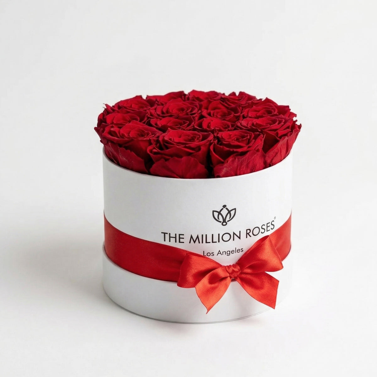 14-15 Red Preserved Roses in White Gift Box