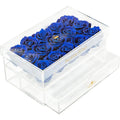 Blue Preserved Roses in Acrylic Square Jewelry Box – Style 6