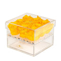 Orange Preserved Roses in Acrylic Square Jewelry Box – Style 2