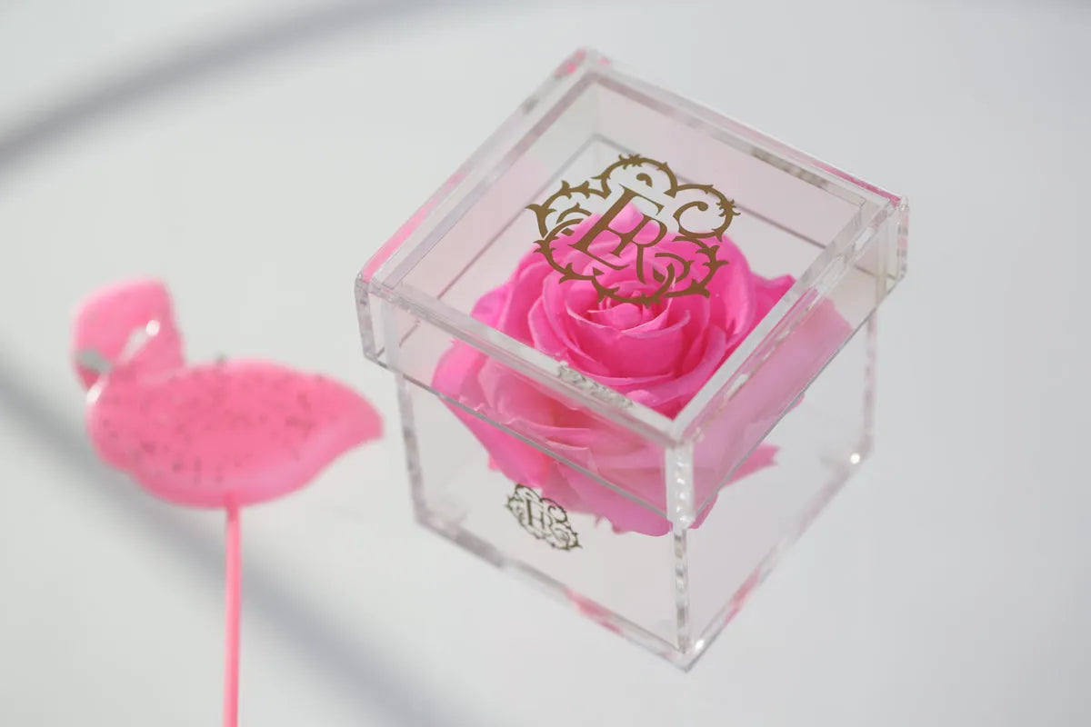 Single Mini Preserved Rose in Acrylic Gift Box