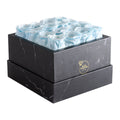 16 Blue Preserved Roses in Marble Gift Box