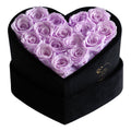 16 Lilac Preserved Roses in Velvet Heart Gift Box