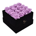 16 Lilac Preserved Roses in Velvet Square Gift Box