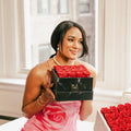 16 Red Preserved Roses in Marble Square Gift Box