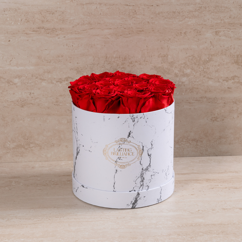 13 Preserved Roses in Marble Gift Box – Style 2