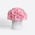 Small White Preserved Roses in Dome Box