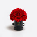 Mini Black Preserved Roses in Round Gift Box