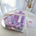 Purple Preserved Roses in Acrylic Heart Gift Box