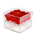 9 Preserved Roses in Acrylic Square Gift Box