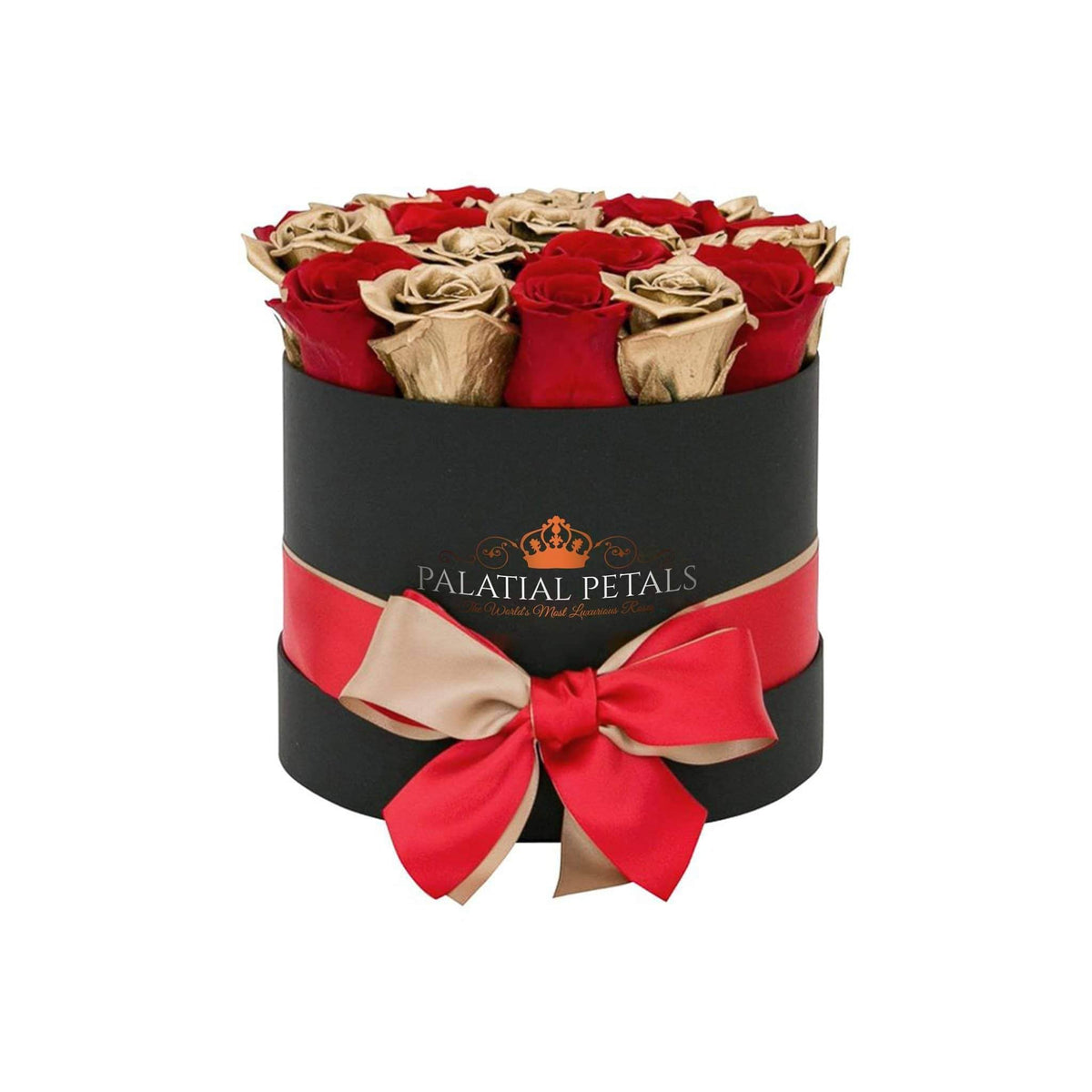 24K Gold Preserved Roses in Classic Round Gift Box