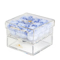 Violet Preserved Roses in Acrylic Square Jewelry Box – Style 3