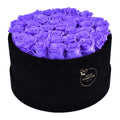 36 Lavender Preserved Roses in Velvet Round Gift Box
