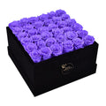 36 Lavender Preserved Roses in Velvet Square Gift Box