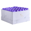 36 Lavender & White Preserved Roses in Marble Square Gift Box