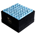 49 Blue Preserved Roses in Velvet Square Gift Box
