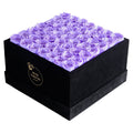 49 Lavender Preserved Roses in Velvet Square Gift Box