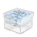 Blue Preserved Roses in Acrylic Square Jewelry Box – Style 3