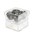 Silver Preserved Roses in Acrylic Square Jewelry Box – Style 2