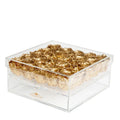 Gold Preserved Roses in Acrylic Square Jewelry Box – Style 2