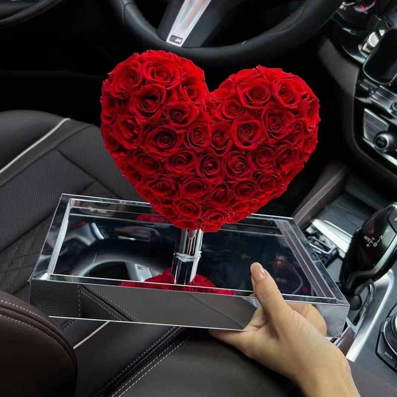 Preserved Roses in Acrylic Heart Gift Box – Style 3