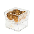 Gold Preserved Roses in Acrylic Square Jewelry Box
