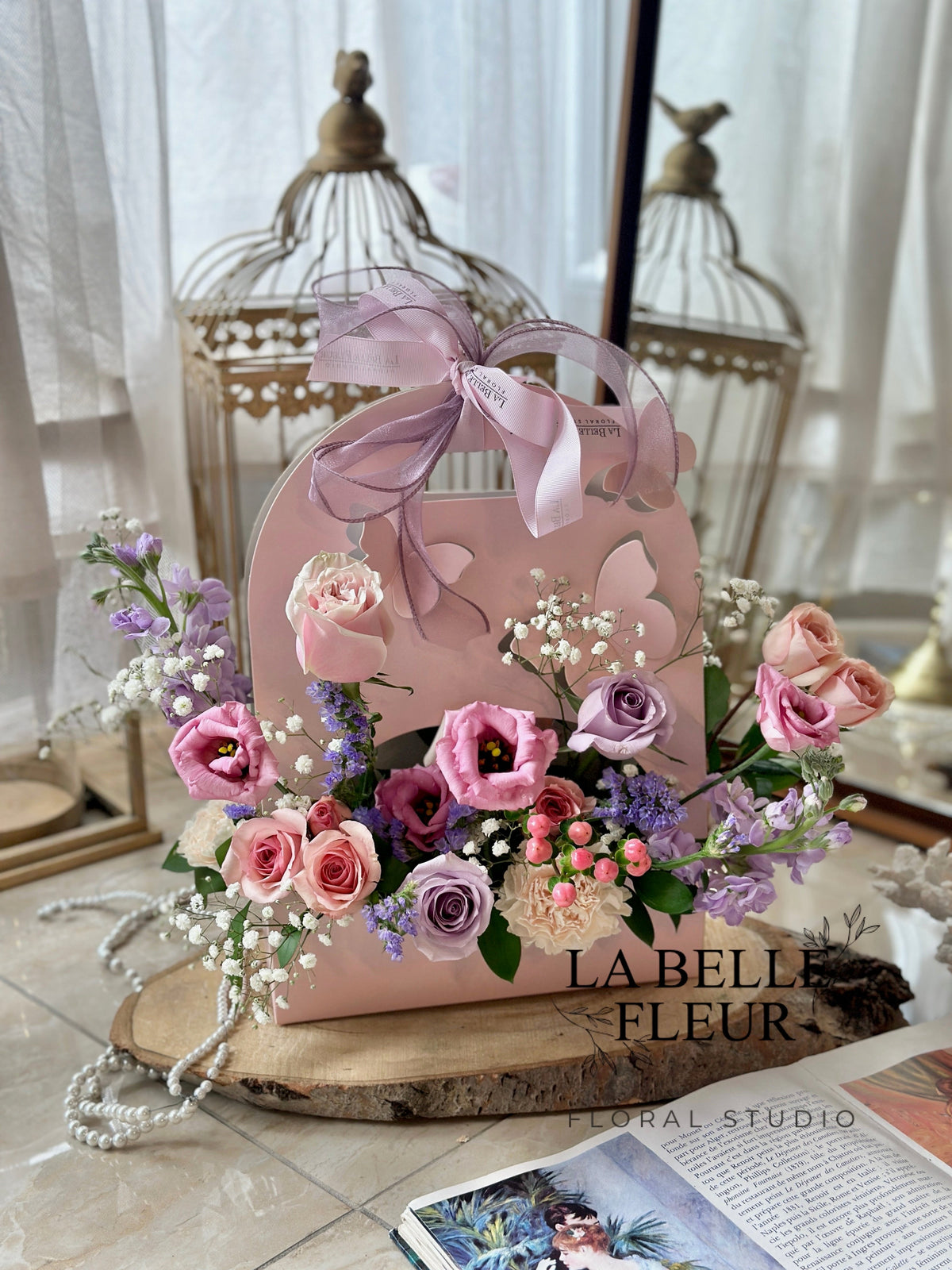 Pink & Lavender Preserved Roses Gift Box