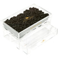 Black Preserved Roses in Acrylic Square Jewelry Box – Style 3