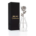 Platinum Dipped Real Rose Gift Box – "Be My Valentine"