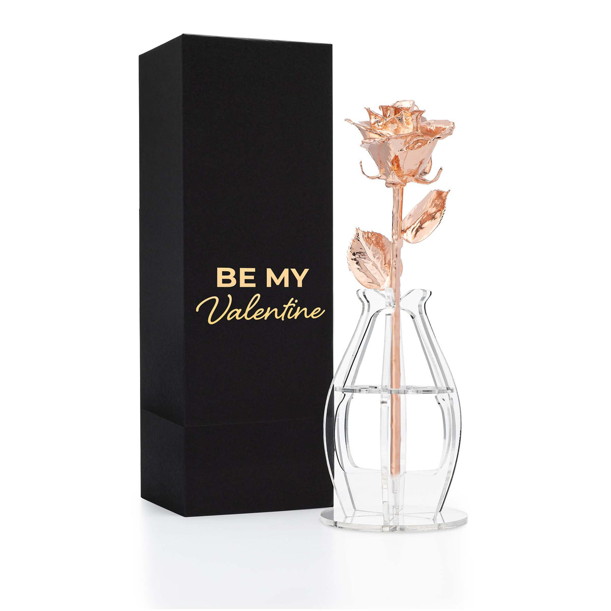 Rose Gold Dipped Real Rose Gift Box – "Be My Valentine"