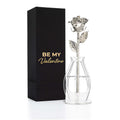 Silver Dipped Real Rose Gift Box – "Be My Valentine"