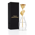 High Detail 24K Gold Dipped Real Rose Gift Box – "Happy Anniversary"