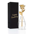 24K Gold Dipped Real Rose Gift Box – "Happy Birthday"