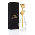 High Detail 24K Gold Dipped Real Rose Gift Box – "Happy Birthday"