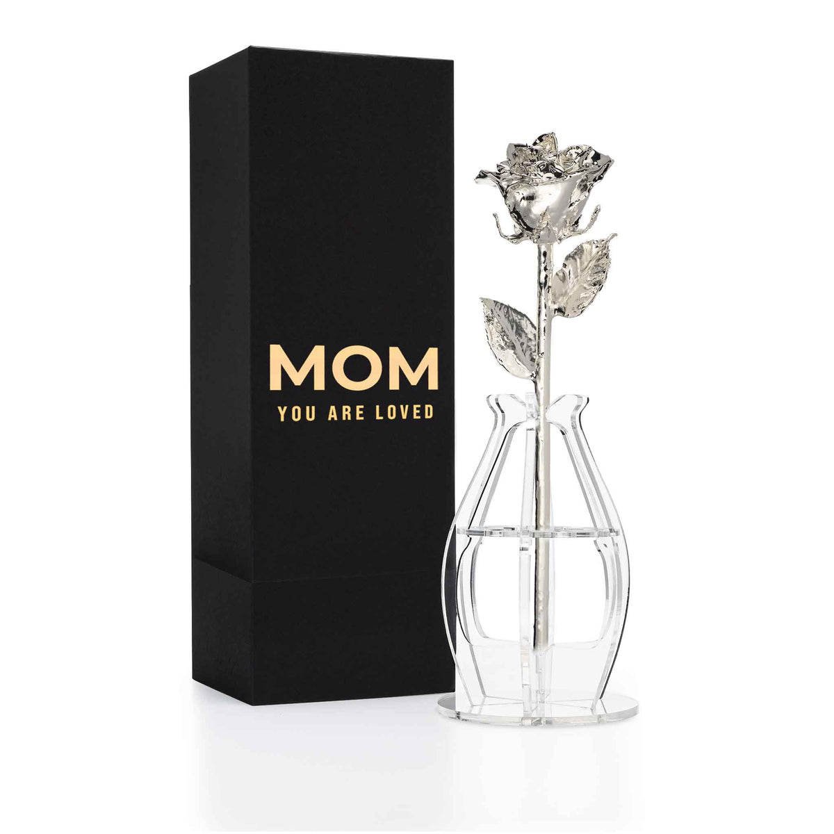 Rose Gold Dipped Real Rose Gift Box – "Mom You Are Loved"