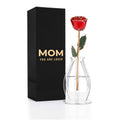 Gold Trim Dipped Real Rose Gift Box – "Mom You Are Loved"
