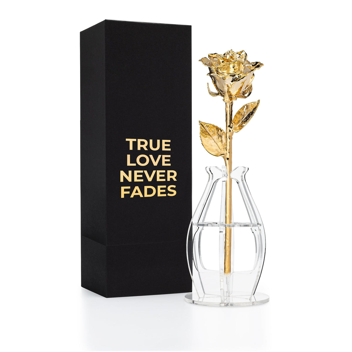 24K Gold Dipped Real Rose Gift Box – "True Love Never Fades"