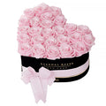 Large Black & Pink Preserved Roses in Heart Gift Box