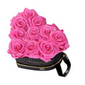 10-12 Preserved Roses in White Heart Gift Box