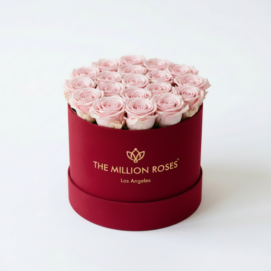 Pink Preserved Roses in Suede Gift Box