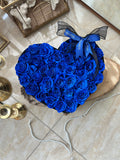 40 Preserved Roses in Velvet Heart Gift Box for Mother's Day