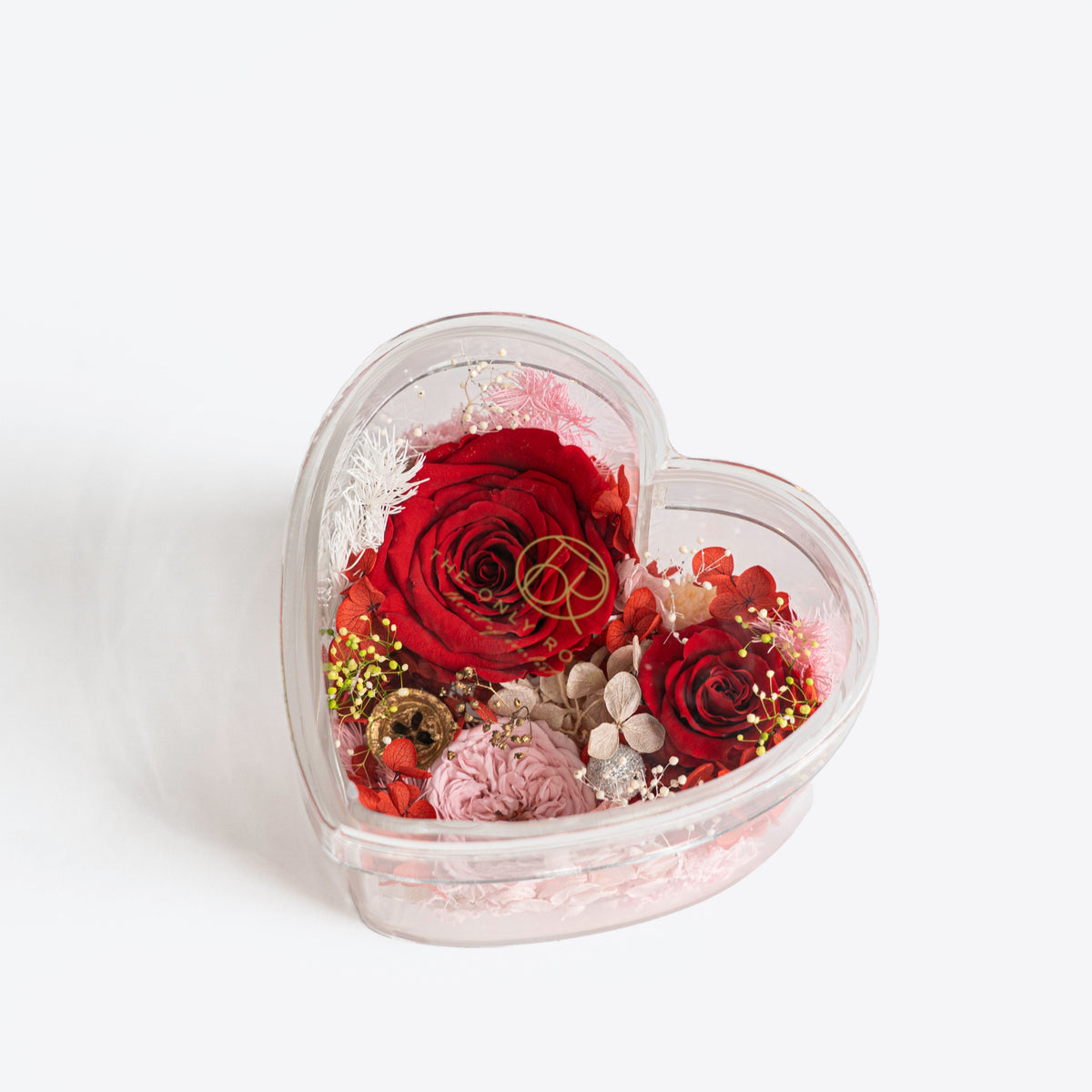 Preserved Roses in Acrylic Heart Gift Box