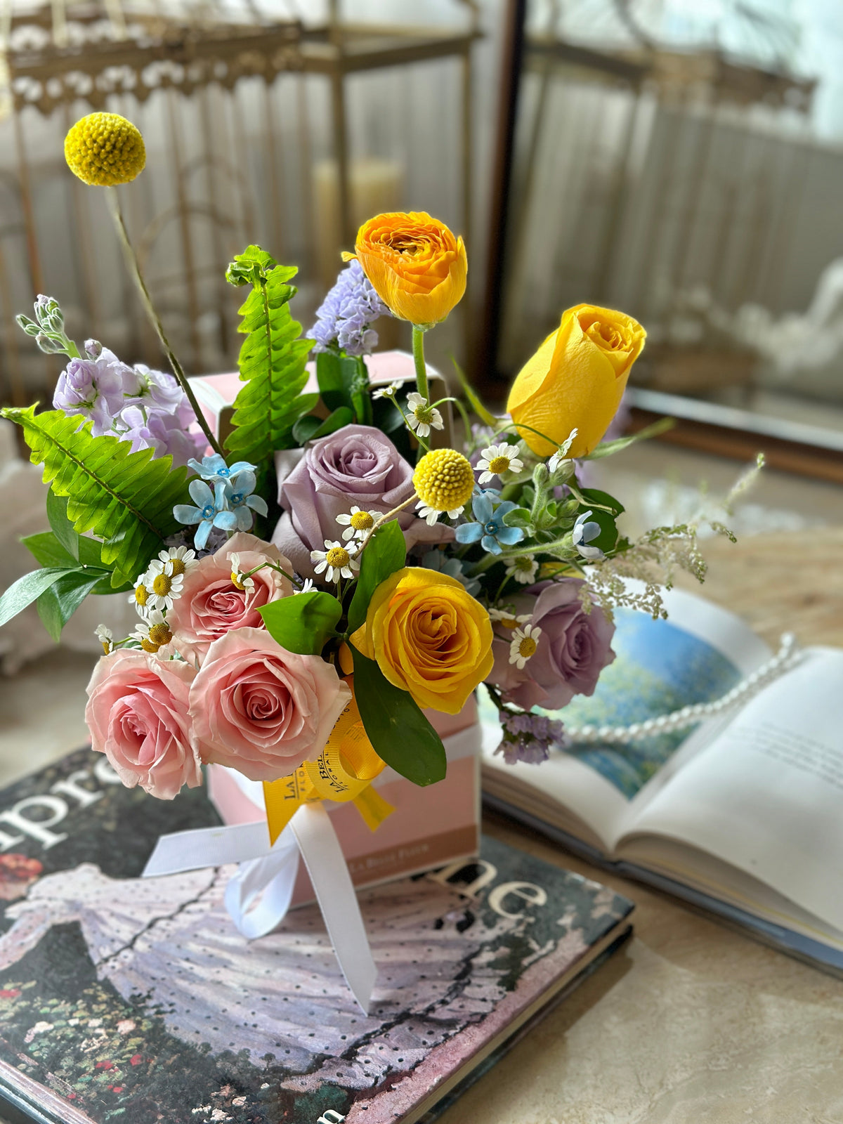 Preserved Roses in Pink Gift Box for Mother's Day