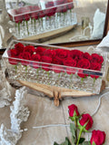 Preserved Roses in Acrylic Square Gift Box for Valentine's Day
