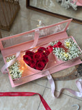 Preserved Roses in Heart Gift Box for Valentine's Day