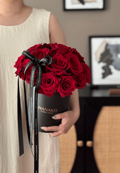 18-20 Red Preserved Roses in Heart Gift Box