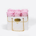 White Preserved Roses in Leather Gift Box