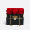 Black Preserved Roses in Leather Gift Box